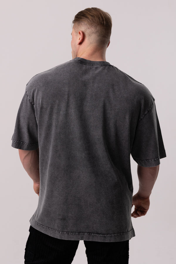 Camiseta Heavy Oversized Pingente - Preta Estonada