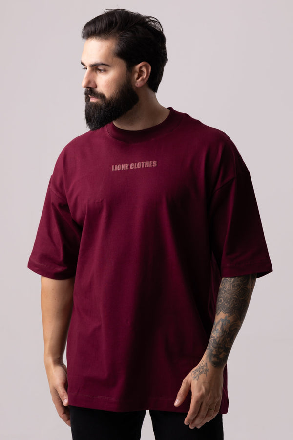Camiseta Oversized TIRE - Bordo