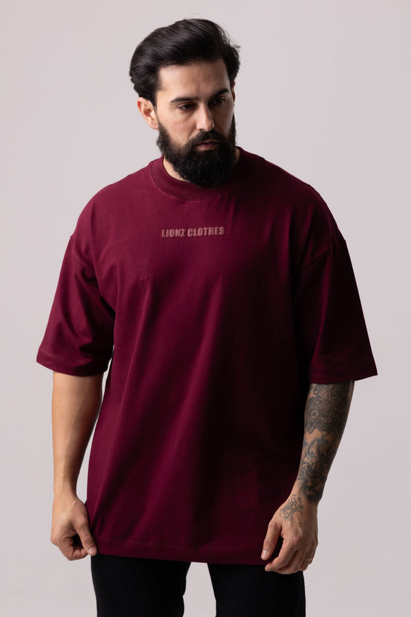 Camiseta Oversized TIRE - Bordo