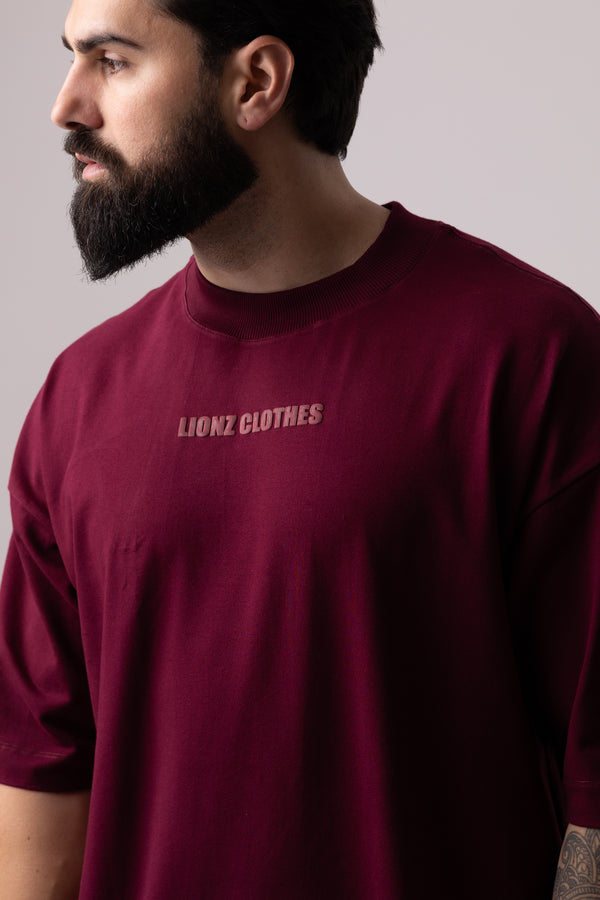 Camiseta Oversized TIRE - Bordo