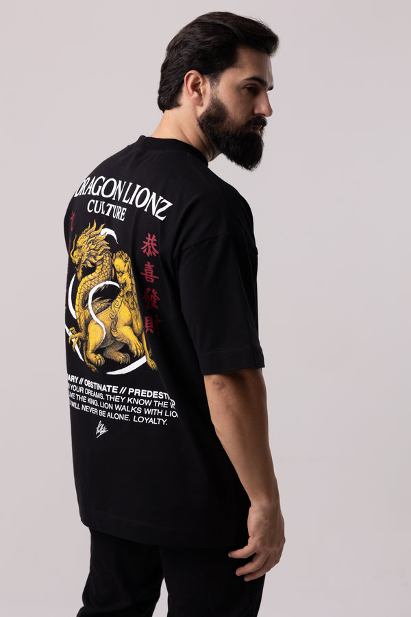 Camiseta Oversized Dragon - Preta