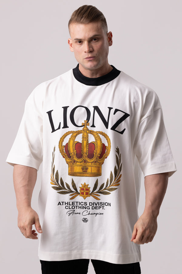 Camiseta Premium Oversized Crown - OffWhite&Black