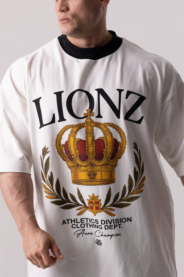 Camiseta Premium Oversized Crown - OffWhite&Black
