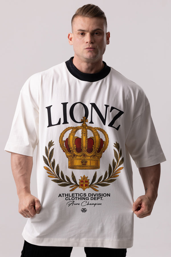 Camiseta Premium Oversized Crown - OffWhite&Black