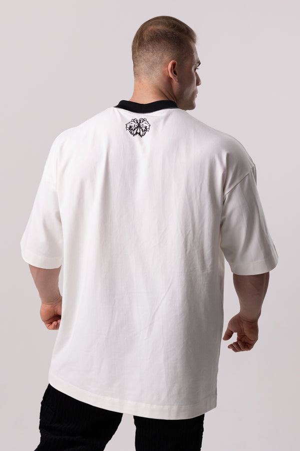 Camiseta Premium Oversized Crown - OffWhite&Black