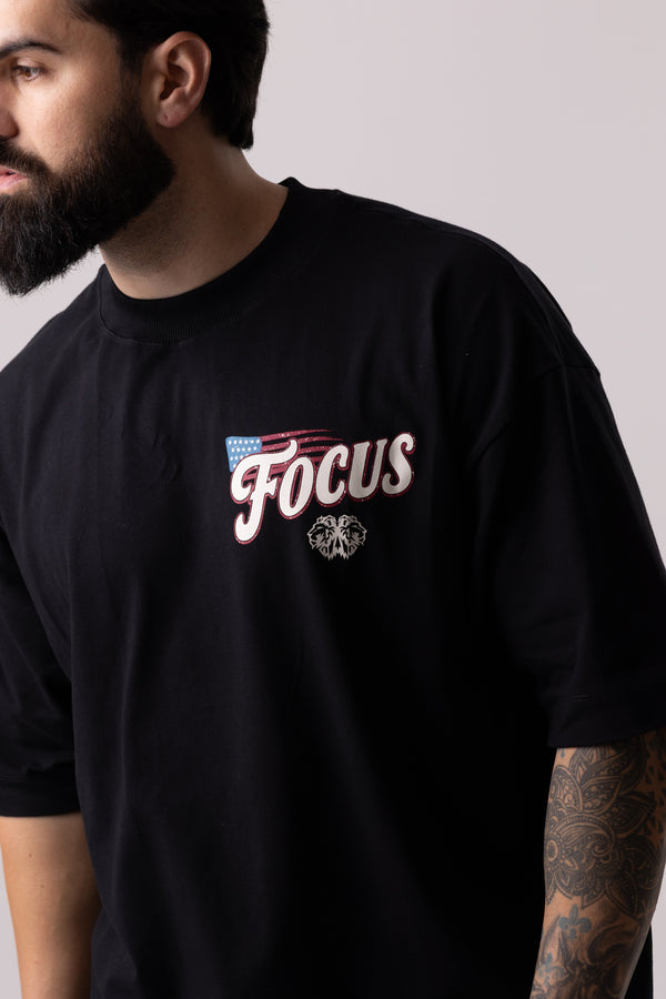 Camiseta Oversized Focus - Preta