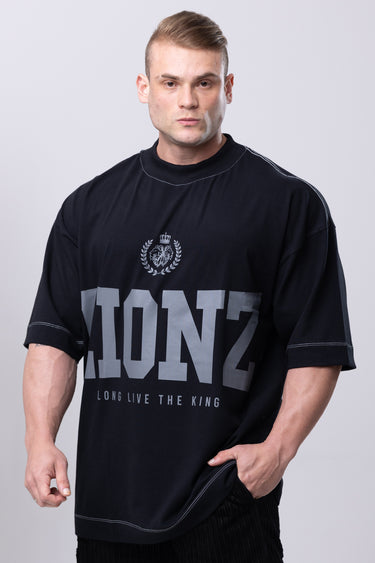 Camiseta Oversized Premium Preta Contraste - LLTK