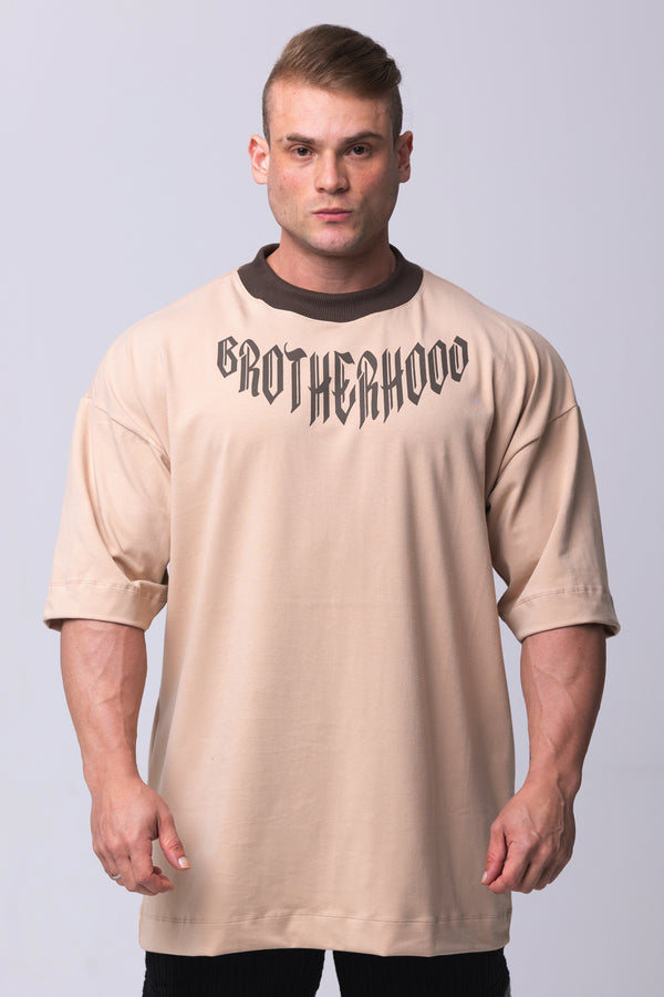 Camiseta Premium Oversized Irmandade - Bege&Marrom