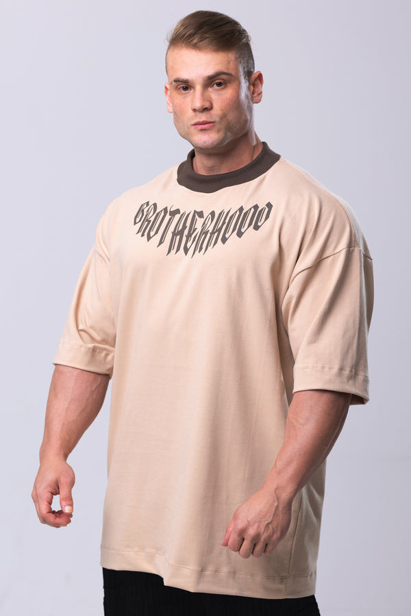 Camiseta Premium Oversized Irmandade - Bege&Marrom