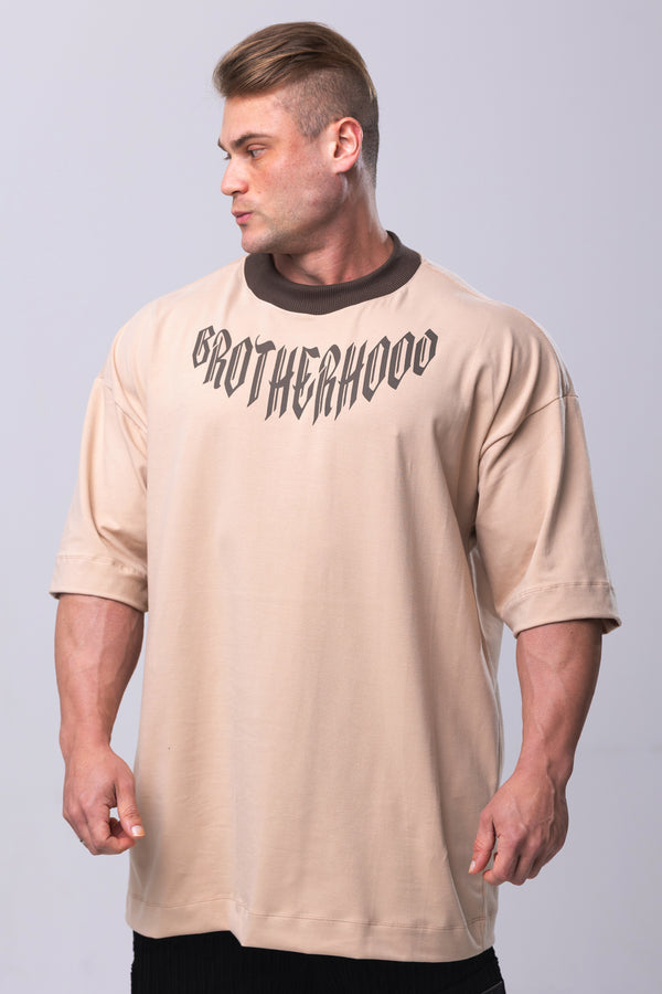 Camiseta Premium Oversized Irmandade - Bege&Marrom