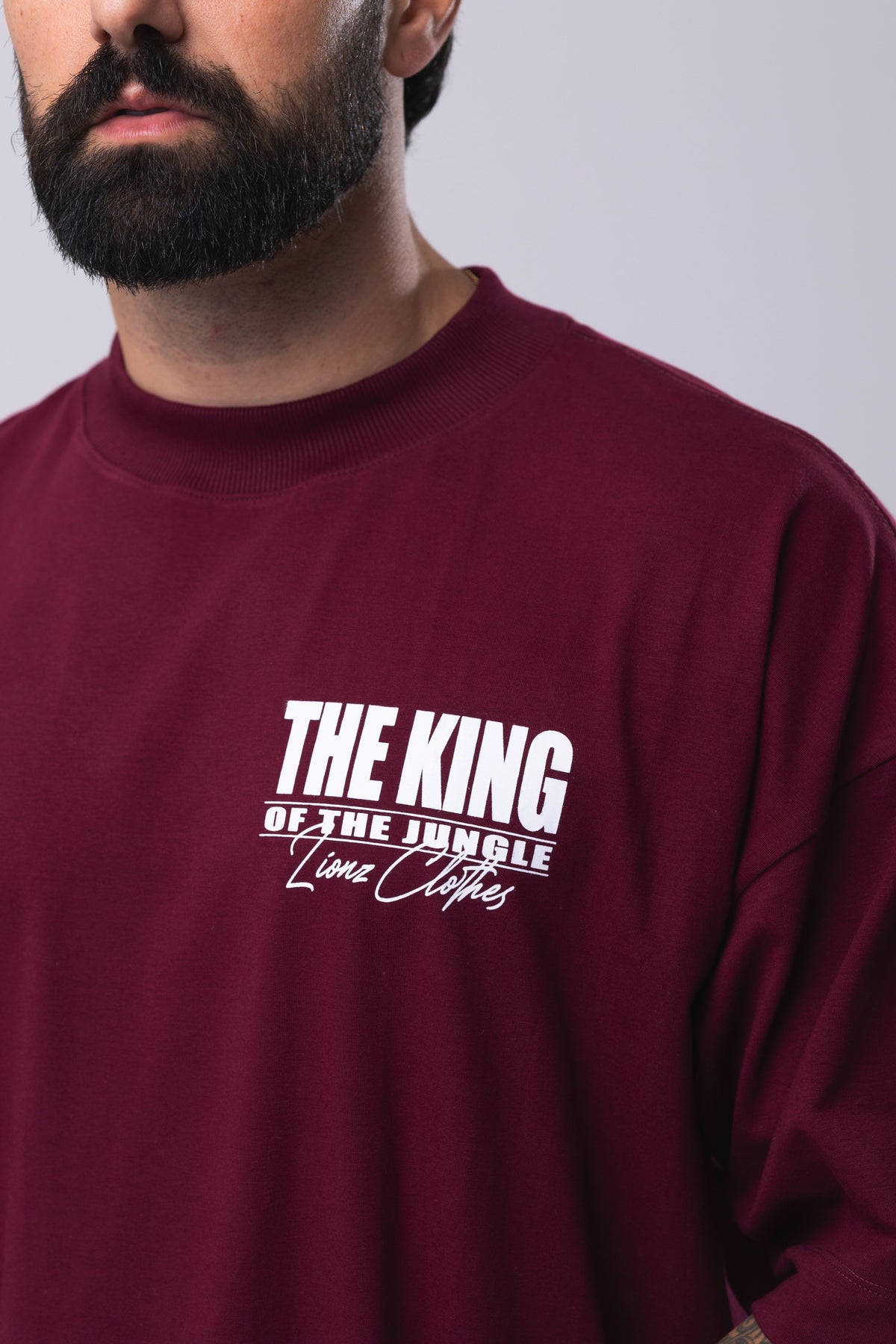 Camiseta Oversized The King - Bordo