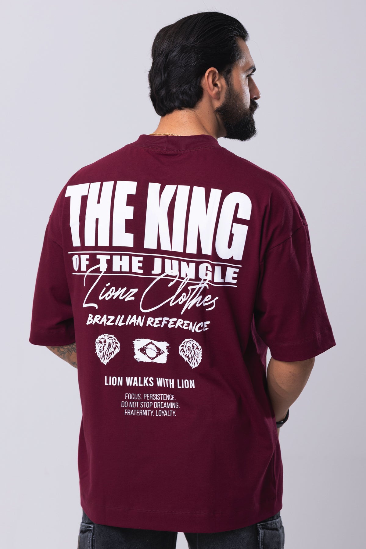 Camiseta Oversized The King - Bordo