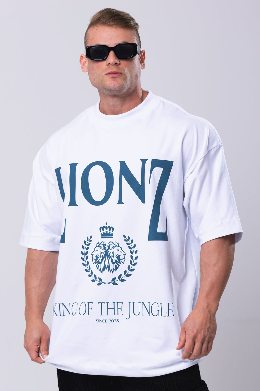 Camiseta Oversized LIONZ KING - Branca