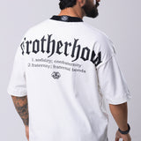Camiseta Oversized Brotherhood - OffWhite&Black
