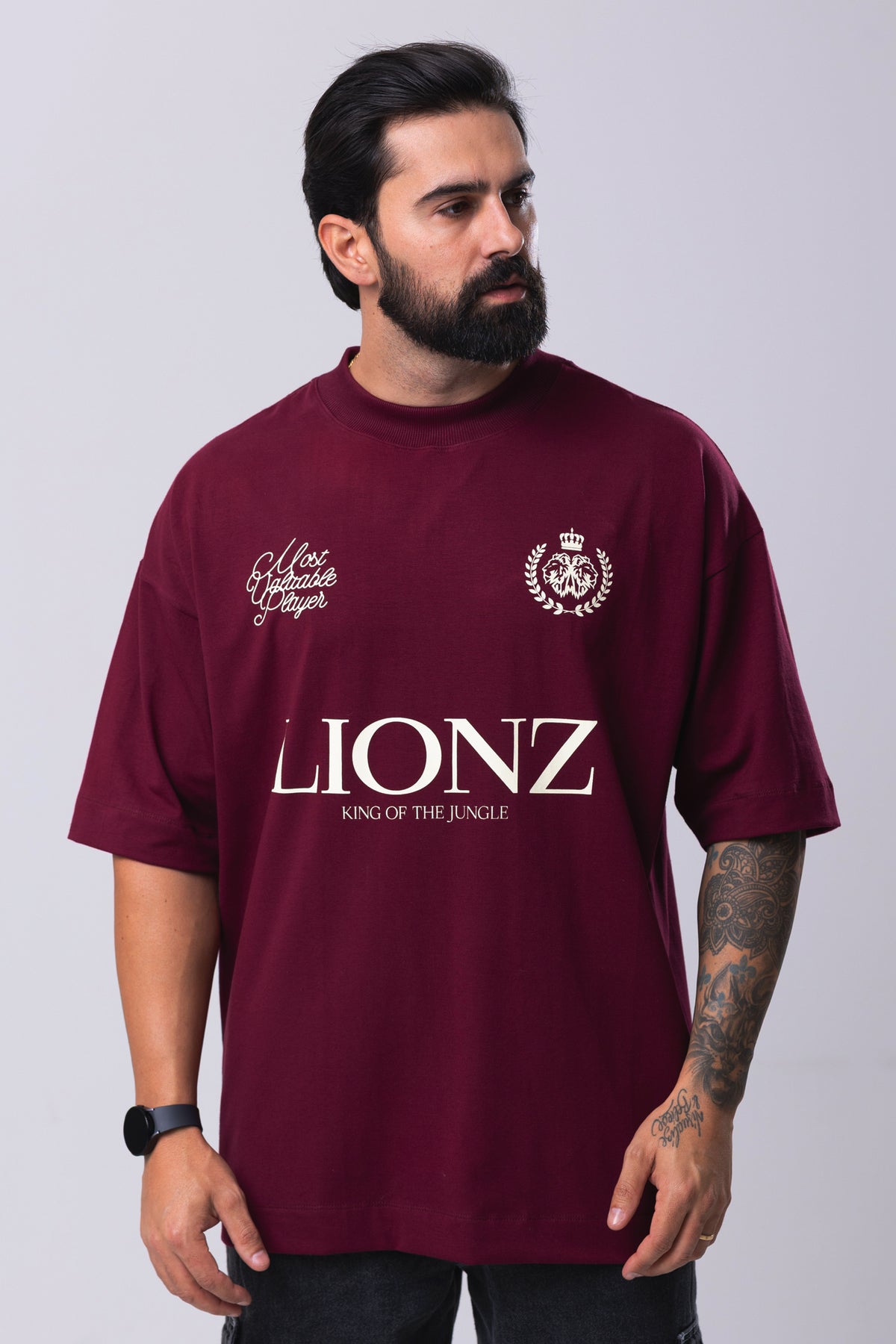 Camiseta Oversized Player - Bordo