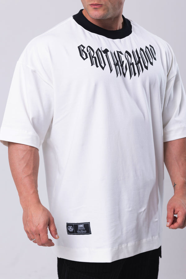 Camiseta Oversized Irmandade - OffWhite&Black