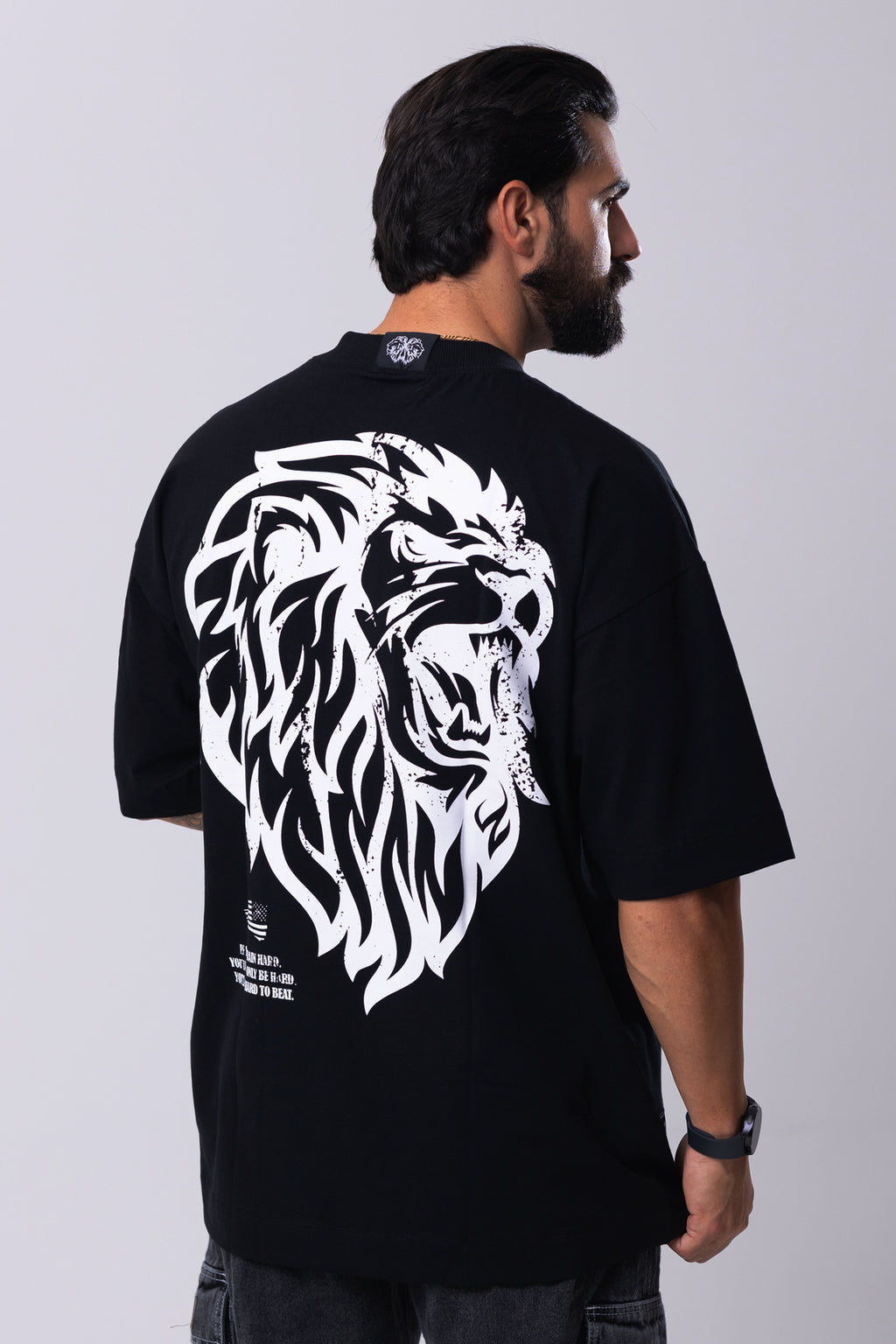 Camiseta Oversized American Lion - Preta