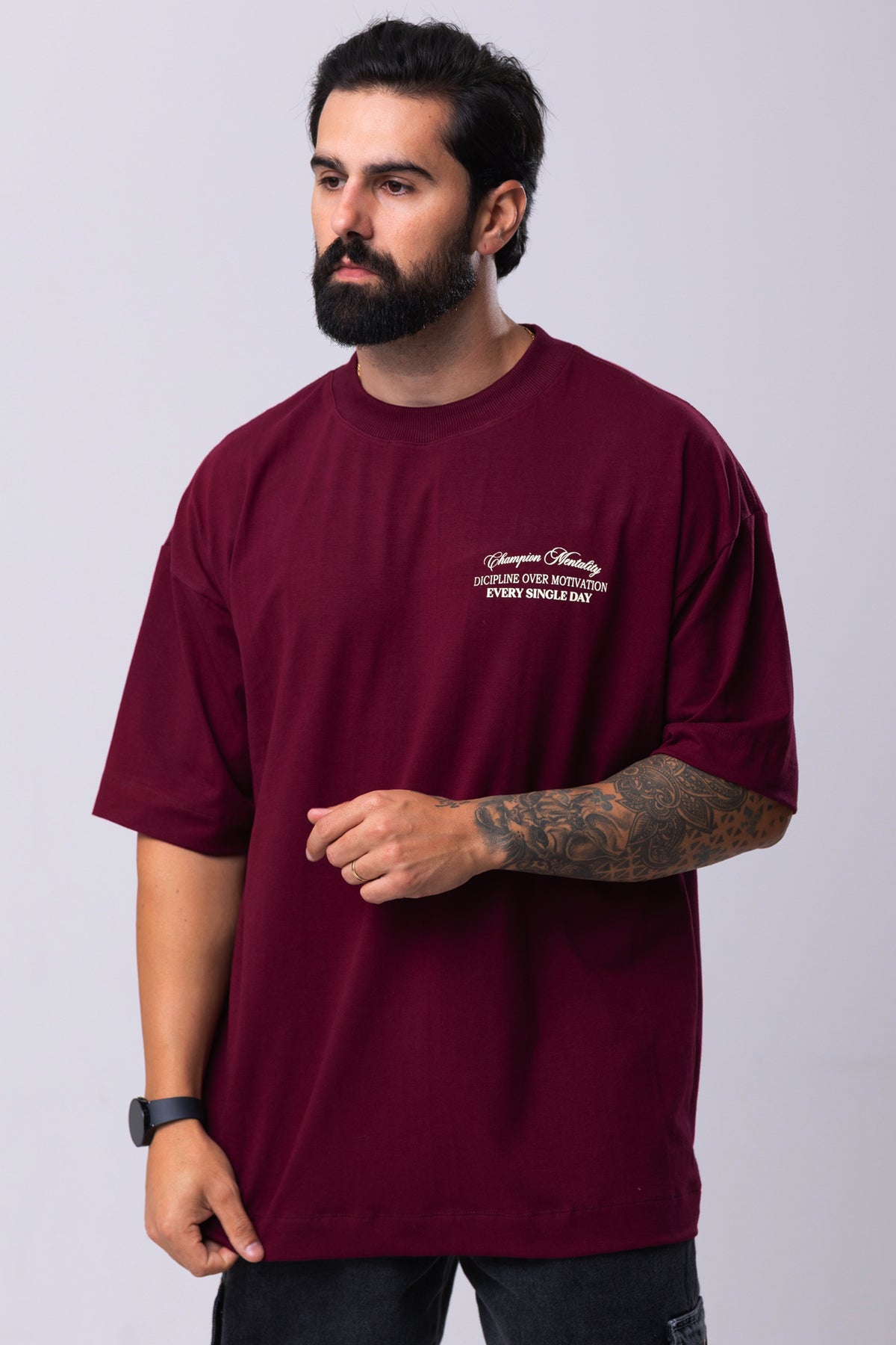 Camiseta Oversized EveryDay - Bordo