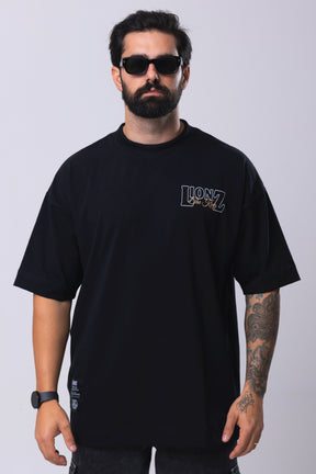 Camiseta Oversized Real King - Preta