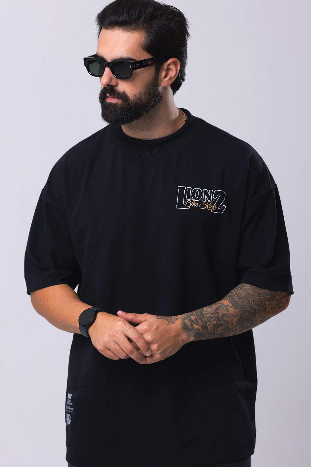 Camiseta Oversized Real King - Preta