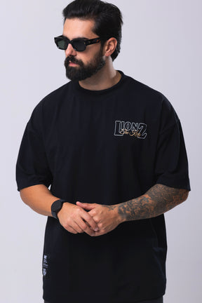 Camiseta Oversized Real King - Preta