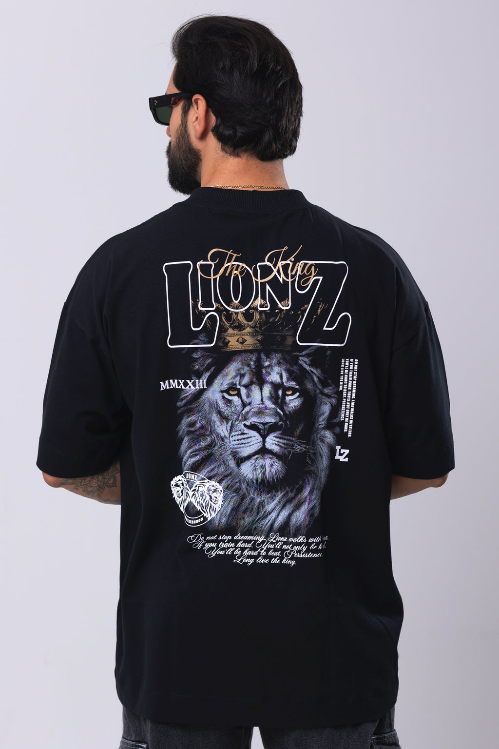 Camiseta Oversized Real King - Preta