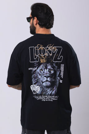 Camiseta Oversized Real King - Preta
