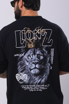 Camiseta Oversized Real King - Preta