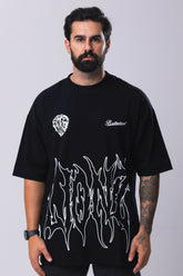 Camiseta Oversized Metalic - Preta