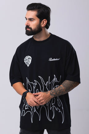 Camiseta Oversized Metalic - Preta