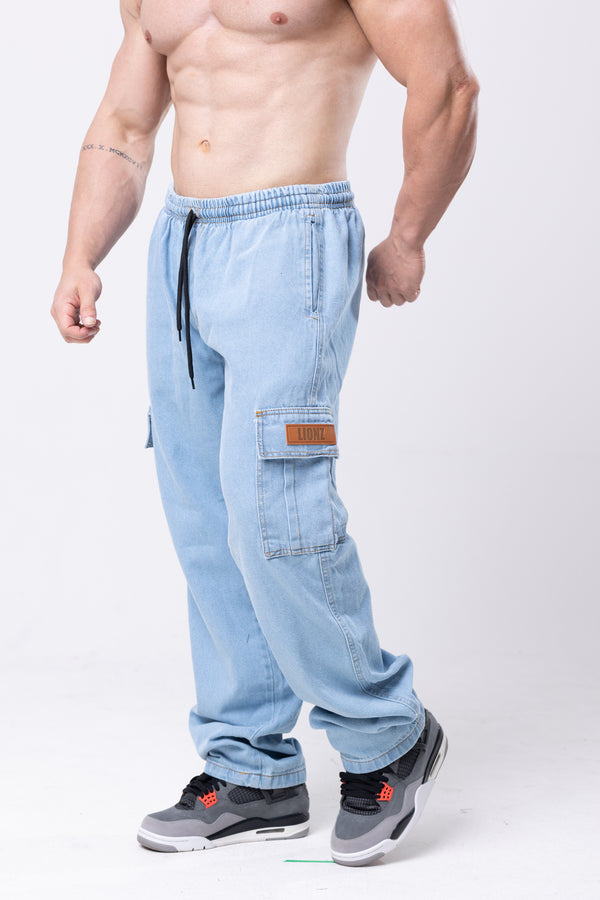 Calça Cargo Jeans Lionz - Blue