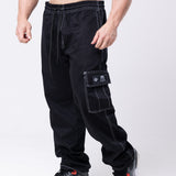 Calça Cargo Sarja Lionz - Preta Contraste