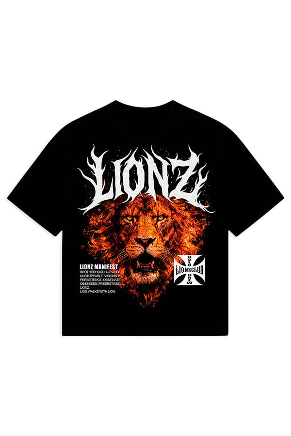 Camiseta Premium Oversized Flame - Preta