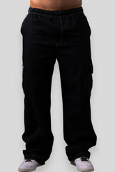 Calça Cargo Sarja Lionz - Preta Contraste