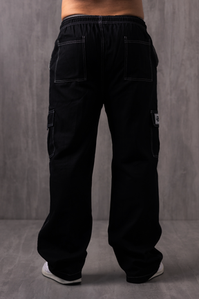 Calça Cargo Sarja Lionz - Preta Contraste