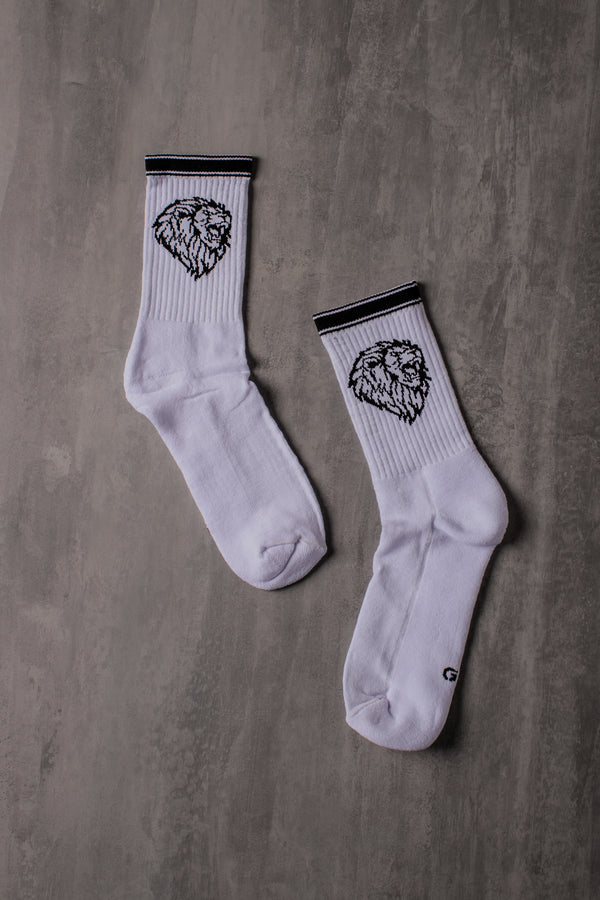 Meia Lion Cano Alto - Branca