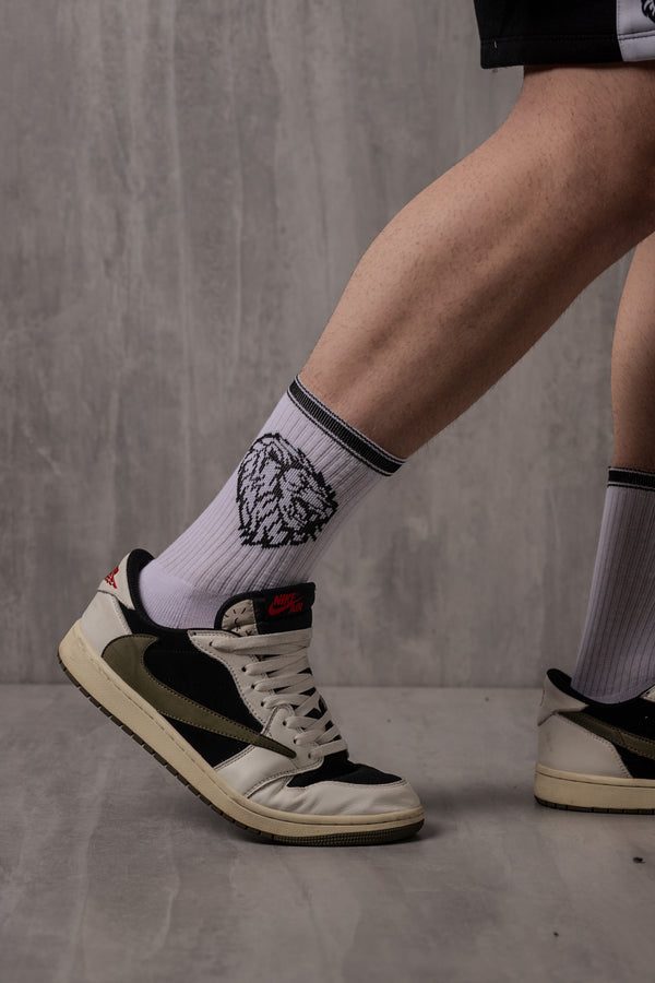 Meia Lion Cano Alto - Branca