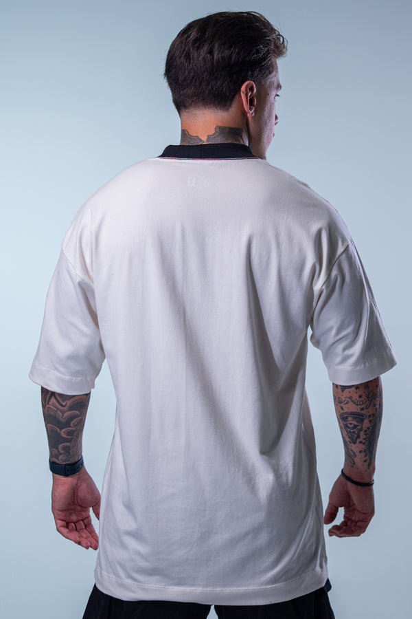 Camiseta Oversized Estrela - OffWhite&Black