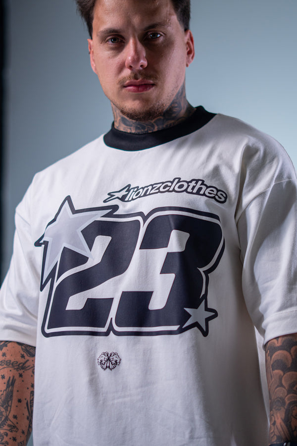 Camiseta Oversized Estrela - OffWhite&Black