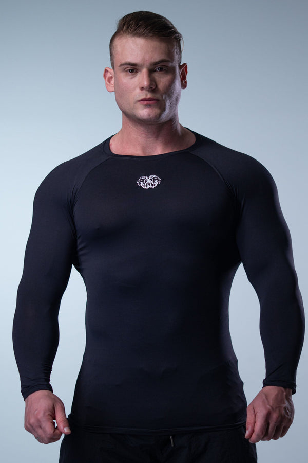Camiseta Termic Pro Manga Longa Brasão - Preta