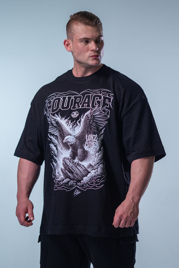 Camiseta Heavy Oversized Courage - Preta