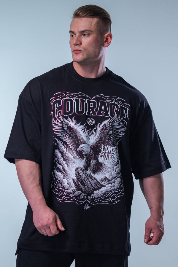 Camiseta Heavy Oversized Courage - Preta