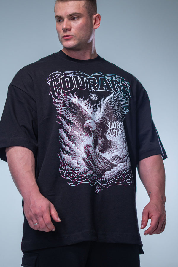 Camiseta Heavy Oversized Courage - Preta