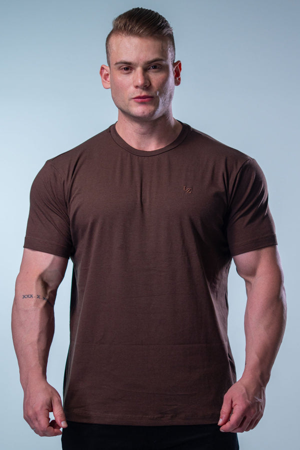 Camiseta Slim Bordada LZ - Marrom