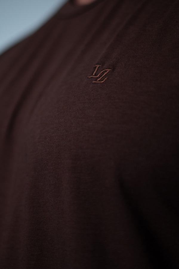Camiseta Slim Bordada LZ - Marrom