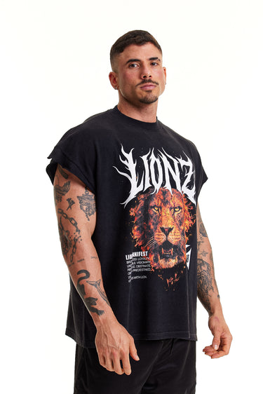 Regata Boxy Preto Faded - Flame