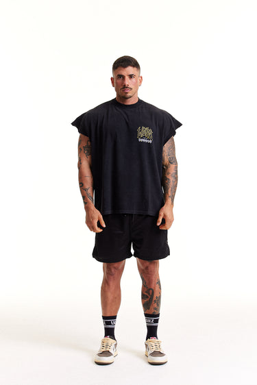 Regata Boxy Preto Faded - Predestined