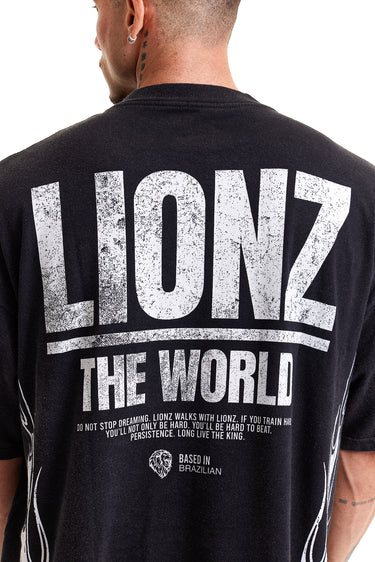 Camiseta Boxy Preto Faded - The World