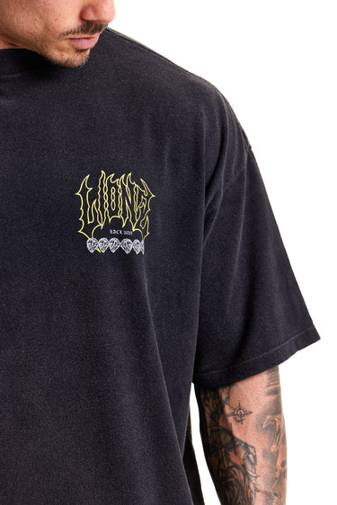 Camiseta Boxy Preto Faded - Predestined
