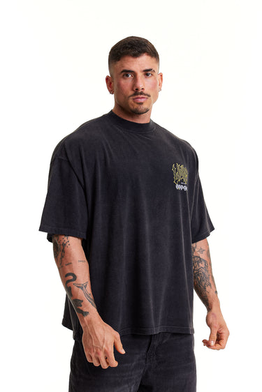 Camiseta Boxy Preto Faded - Predestined